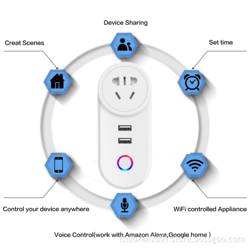 Amazon Hot Sale Wifi Smart Plug Socket Outlet 10A Suitable AU New Zealand Argentina Work With Alexa Echo Google Home Plug Socket